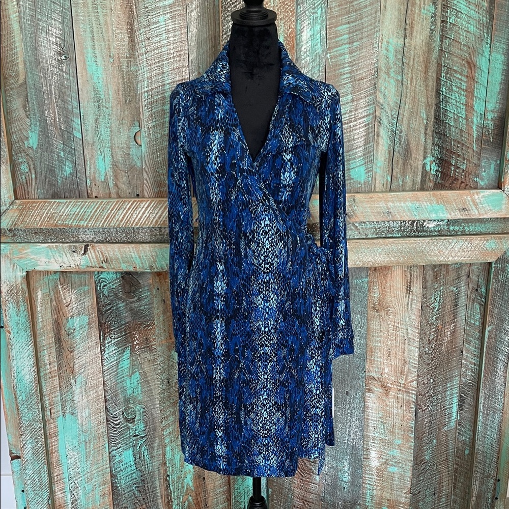 Calvin Klein Womens Blue Snakedress SIZE 10 NWT